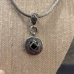 Sarda Smokey quartz and sterling silver pendant